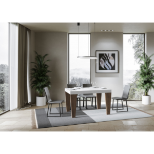 Zoom Tavolo allungabile 90x130/234 cm Spimbo Mix piano Bianco Frassino - gambe Noce