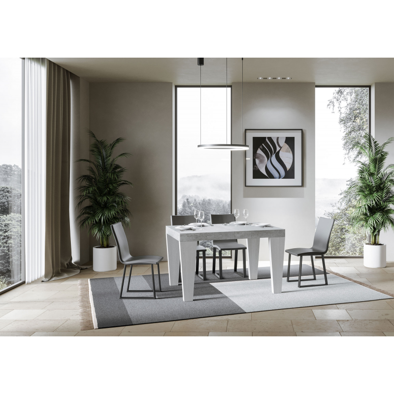 Tavolo allungabile 90x130/234 cm Spimbo Mix piano Bianco Frassino - gambe Noce