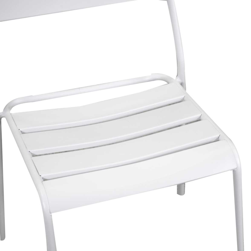 Set Tavolo metallo + 2 Sedie metallo Rovigo bianco cm 50x54h42/87