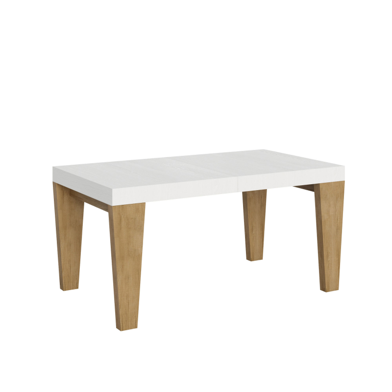 Tavolo allungabile 90x160/264 cm Spimbo Mix piano Bianco Frassino - gambe Noce