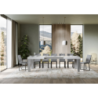 Tavolo allungabile 90x160/264 cm Spimbo Mix piano Bianco Frassino - gambe Noce