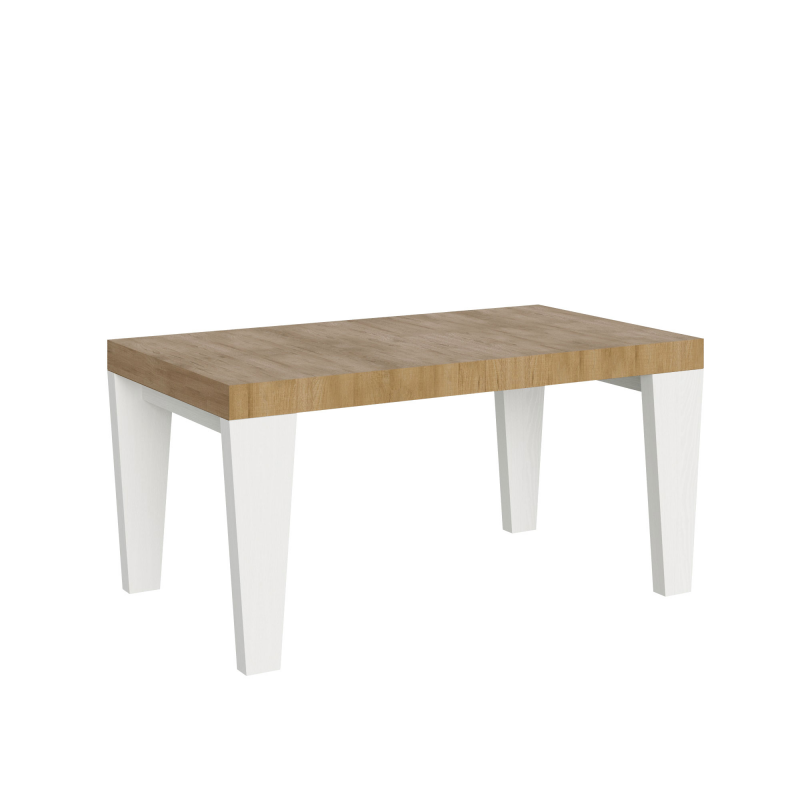 Tavolo allungabile 90x160/264 cm Spimbo Mix piano Bianco Frassino - gambe Noce
