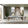 Tavolo allungabile 90x180/284 cm Spimbo Mix piano Bianco Frassino - gambe Noce
