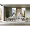 Tavolo allungabile 90x180/284 cm Spimbo Mix piano Bianco Frassino - gambe Noce