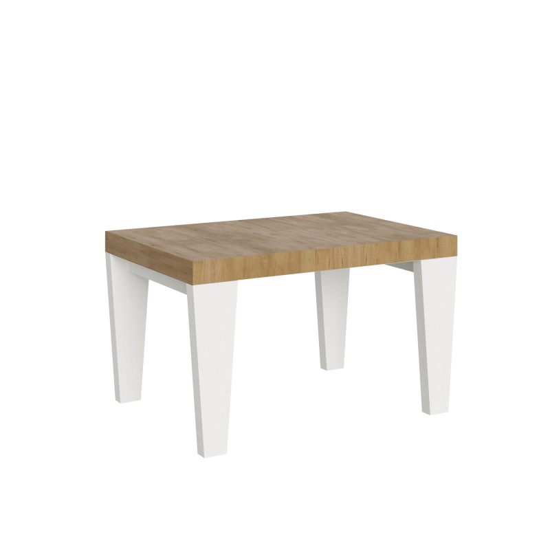 Tavolo allungabile 90x130/390 cm Spimbo Mix piano Bianco Frassino - gambe Noce