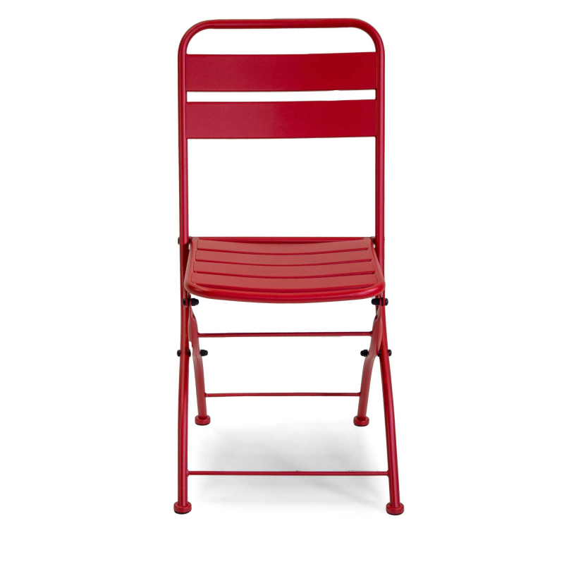 Set Tavolo metallo + 2 Sedie metallo rovigo pieghevole rossa cm 44x53h45/86