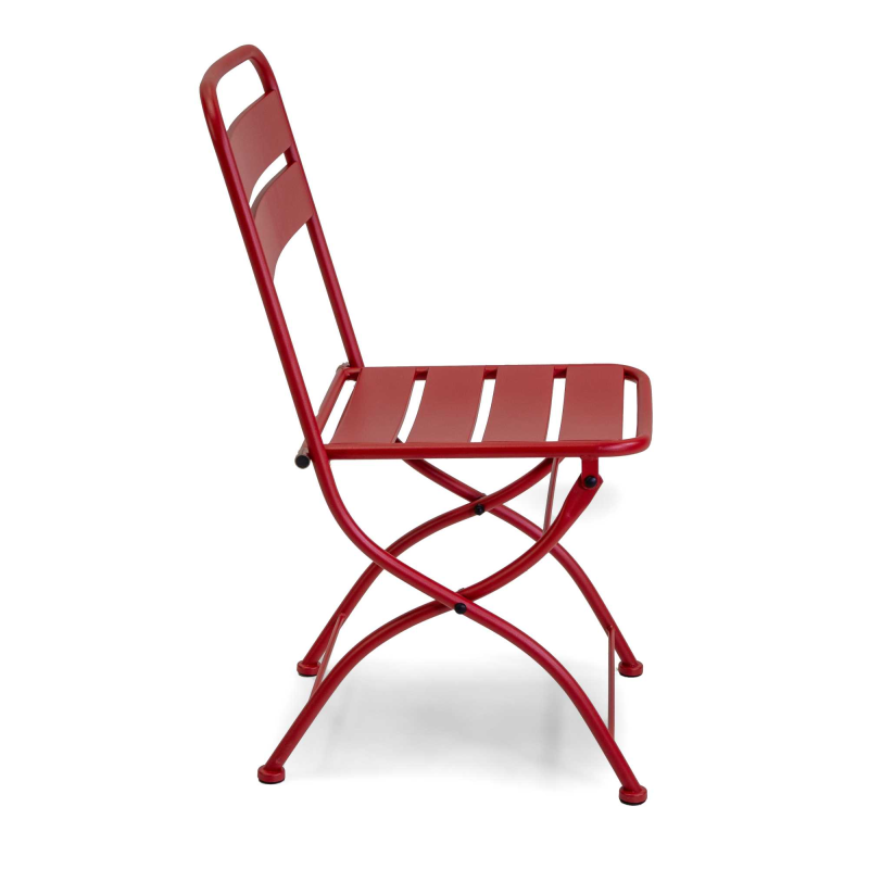 Set Tavolo metallo + 2 Sedie metallo rovigo pieghevole rossa cm 44x53h45/86