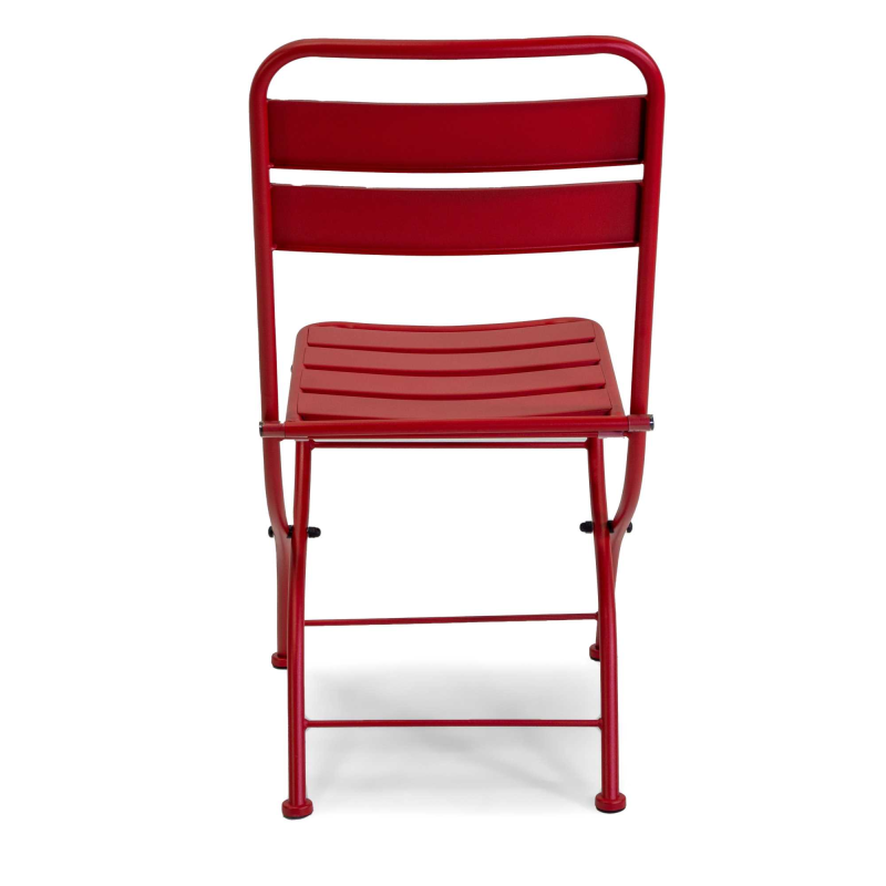 Set Tavolo metallo + 2 Sedie metallo rovigo pieghevole rossa cm 44x53h45/86