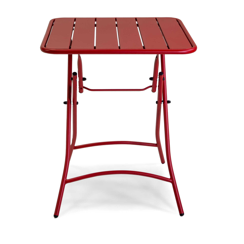 Set Tavolo metallo + 2 Sedie metallo Rovigo rossa cm 50x54h42/87