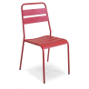 Set Tavolo metallo + 2 Sedie metallo Rovigo rossa cm 50x54h42/87