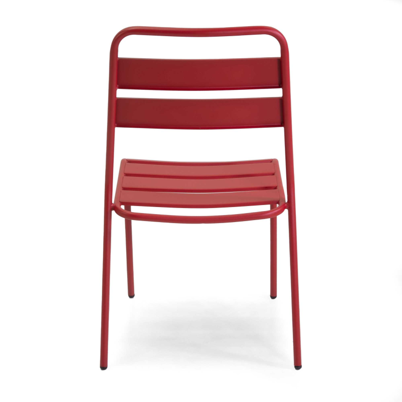 Set Tavolo metallo + 2 Sedie metallo Rovigo rossa cm 50x54h42/87