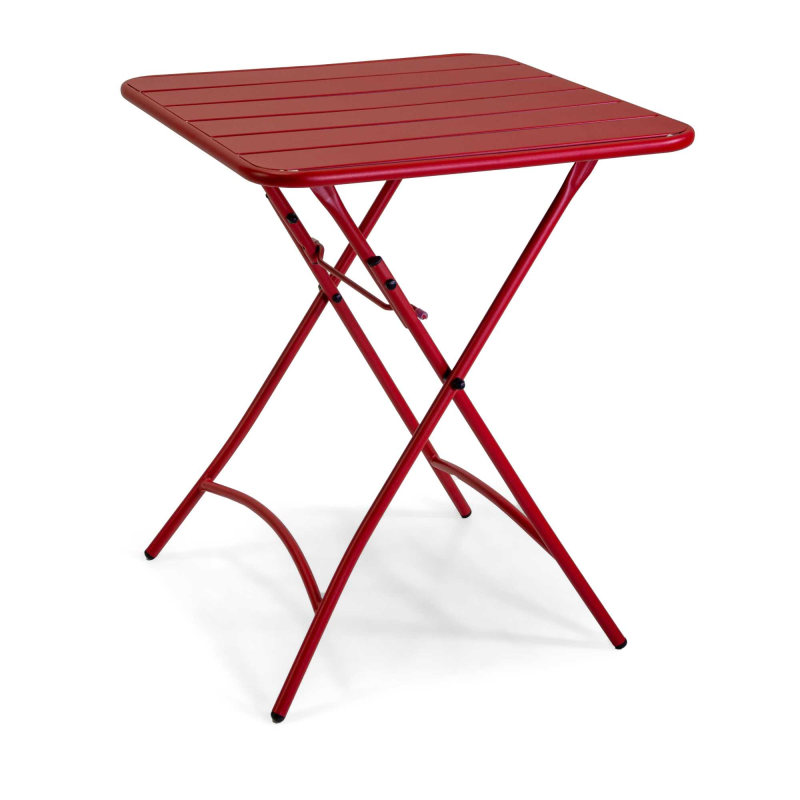 Set Tavolo metallo + 2 Sedie metallo Rovigo rossa cm 50x54h42/87