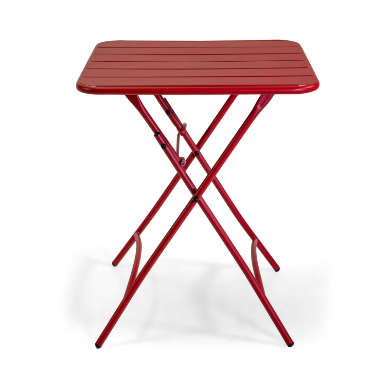 Set Tavolo metallo + 2 Sedie metallo Rovigo rossa cm 50x54h42/87