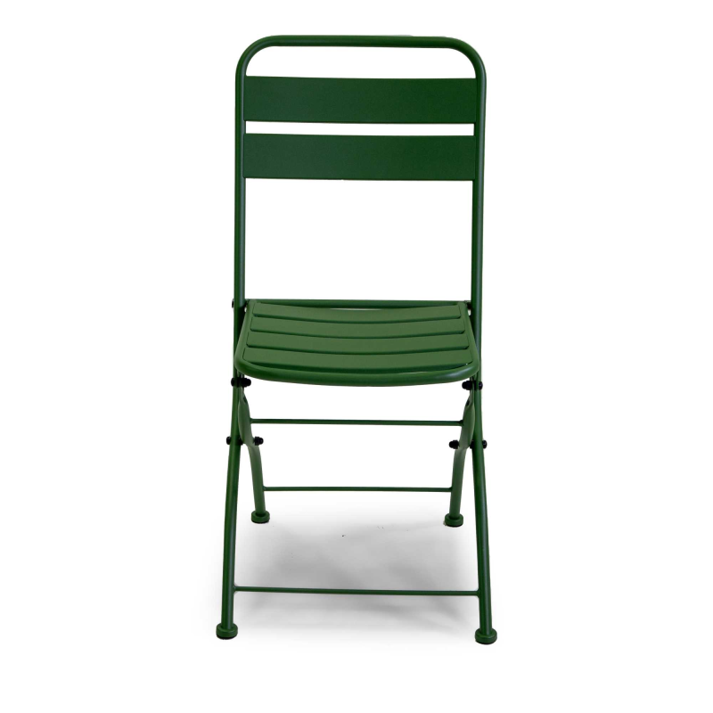 Set Tavolo metallo + 2 Sedie metallo rovigo pieghevole verde cm 44x53h45/86