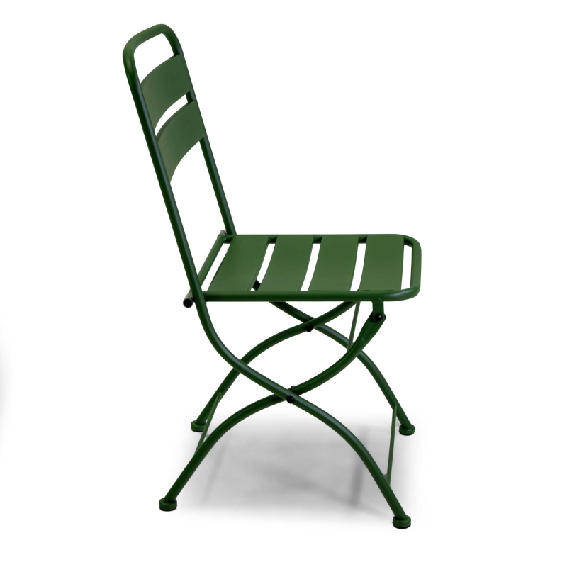 Set Tavolo metallo + 2 Sedie metallo rovigo pieghevole verde cm 44x53h45/86