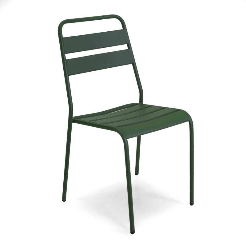 Set Tavolo metallo + 2 Sedie metallo Rovigo verde cm 50x54h42/87