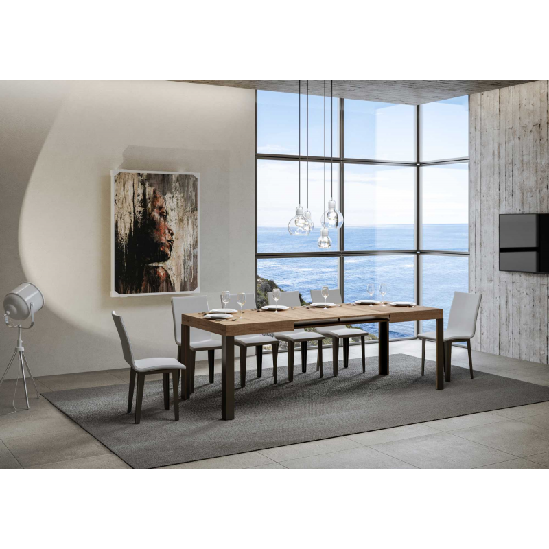 Tavolo allungabile 90x140/244 cm Linea telaio Antracite