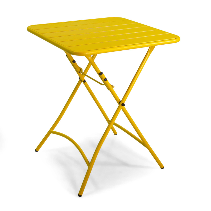 Set Tavolo metallo + 2 Sedie metallo Rovigo gialla cm 50x54h42/87