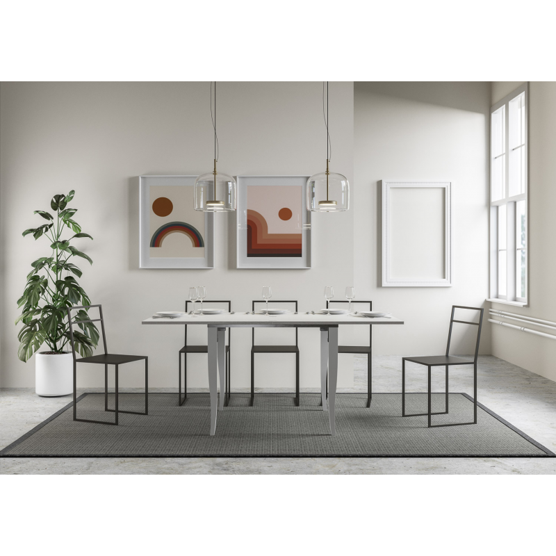 Tavolo apribile 90x90/180 cm Sciabola Libra telaio Grigio