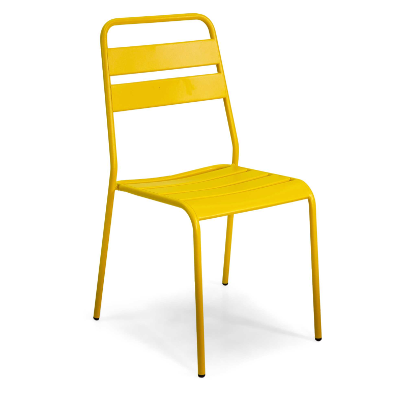 Set Tavolo metallo + 2 Sedie metallo Rovigo gialla cm 50x54h42/87