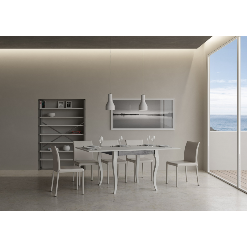 Tavolo apribile 90x90/180 cm Olanda Librox telaio Grigio