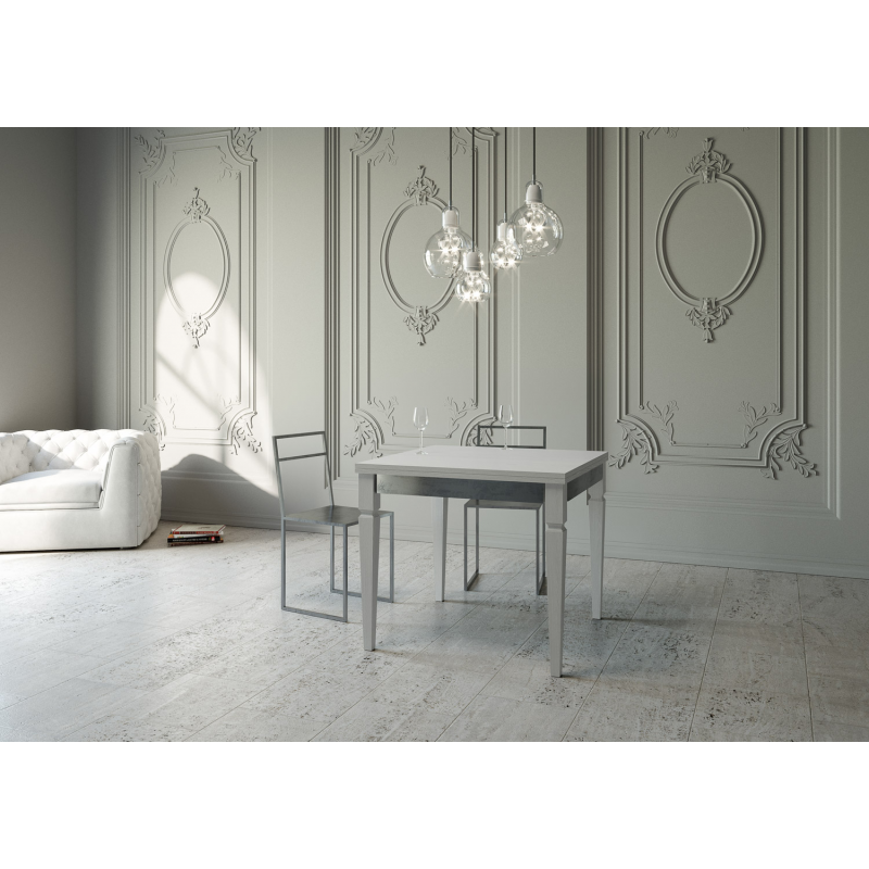 Tavolo apribile 90x90/180 cm Impero Librox telaio Grigio