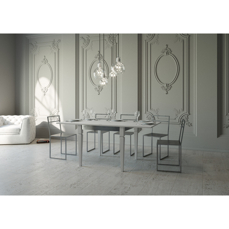 Tavolo apribile 90x90/180 cm Impero Librox telaio Grigio