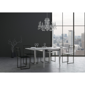 Zoom Tavolo apribile 90x90/180 cm Sciabola Librox telaio Grigio