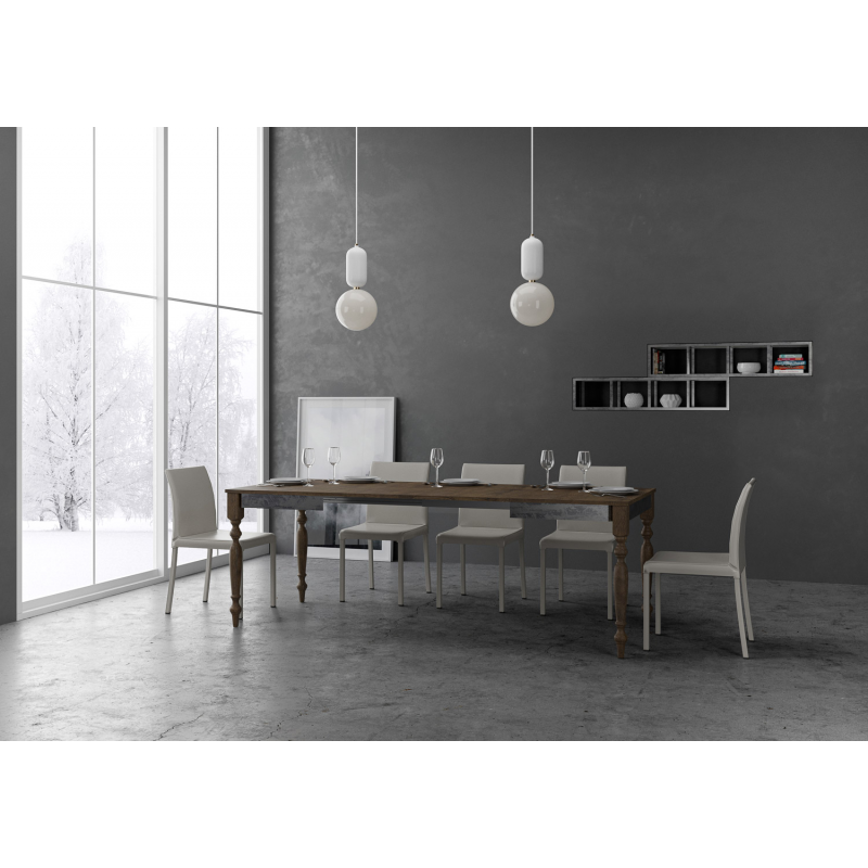 Tavolo allungabile 90x120/224 cm Romagna Iron telaio Grigio