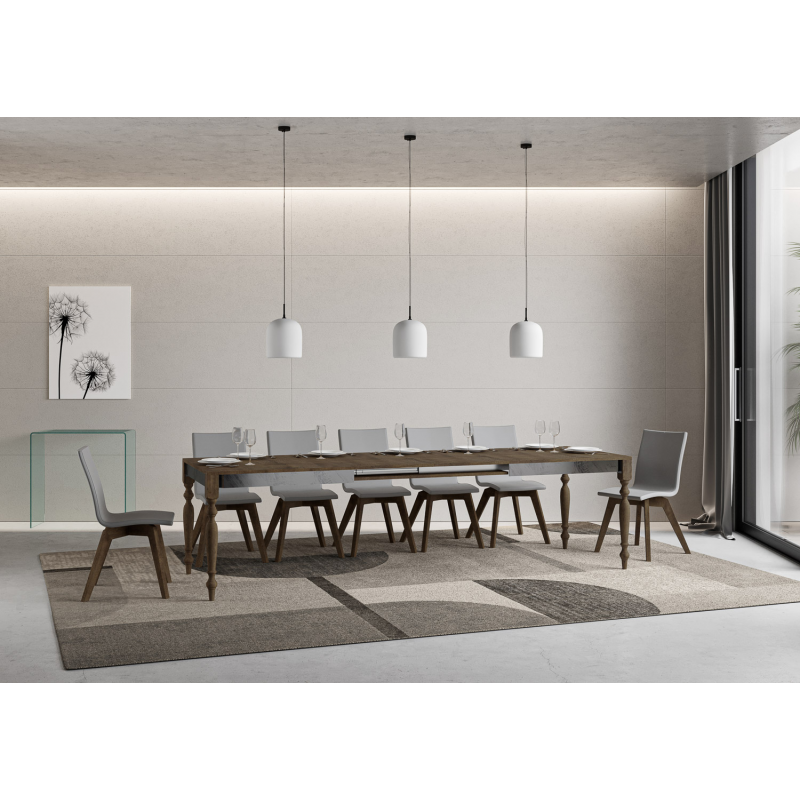 Tavolo allungabile 90x160/264 cm Romagna Iron telaio Grigio