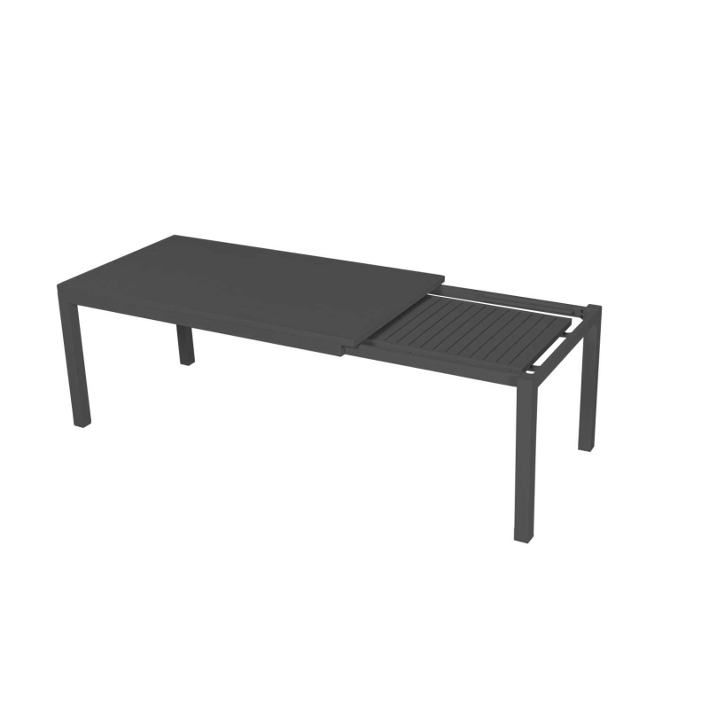 Set Tavolo alluminio + 6 Poltrone alluminio boston bianco crema con cuscino grigio cm 58x57h88