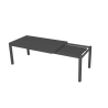 Set Tavolo alluminio + 6 Poltrone alluminio boston bianco crema con cuscino grigio cm 58x57h88
