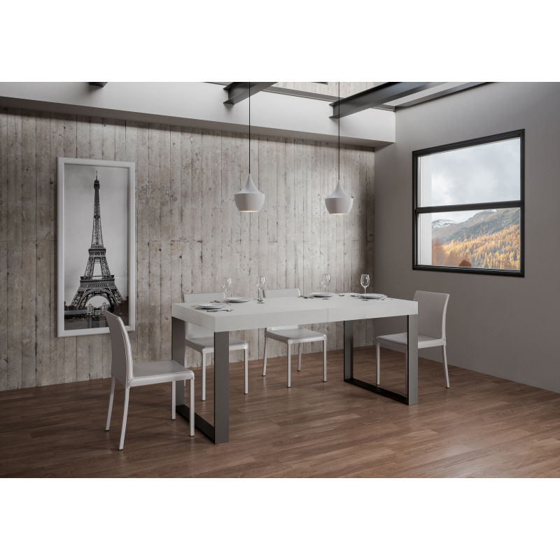 Tavolo allungabile 90x160/420 cm Tecno telaio Antracite