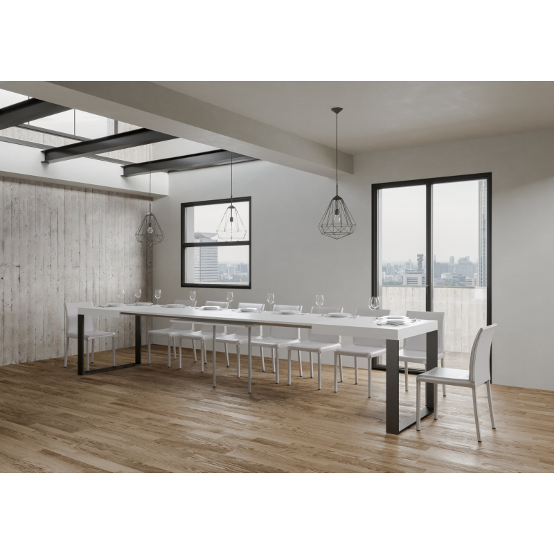 Tavolo allungabile 90x160/420 cm Tecno telaio Antracite
