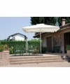 Set Tavolo alluminio + 6 Poltrone alluminio boston bianco crema con cuscino grigio cm 58x57h88