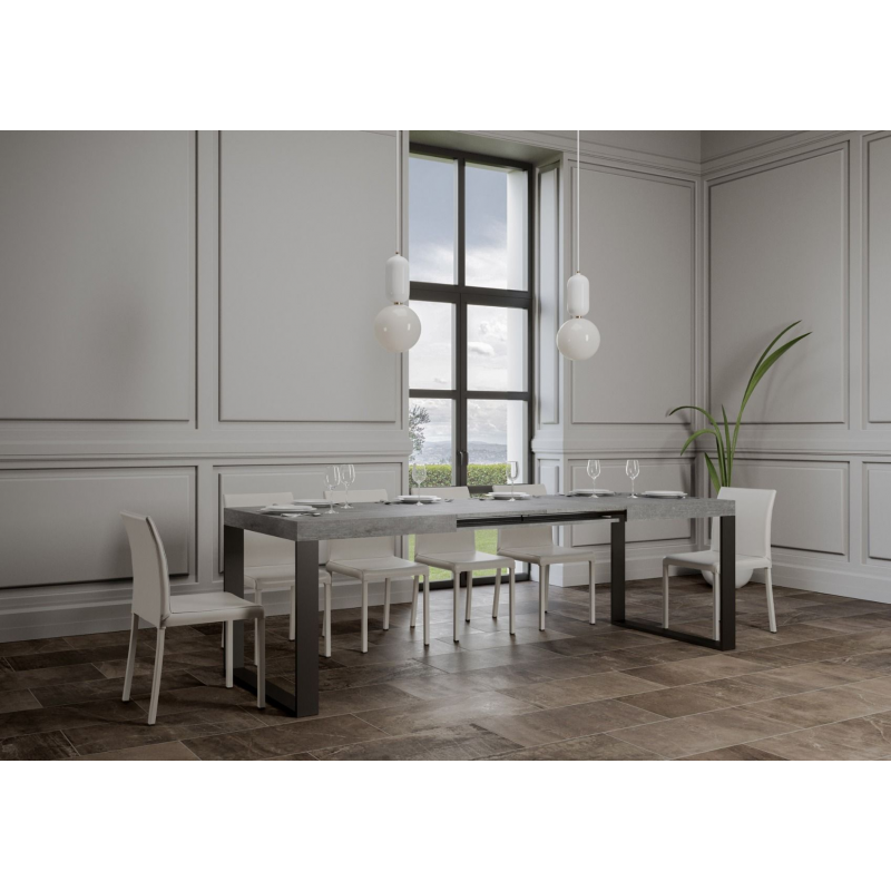 Tavolo allungabile 90x160/420 cm Tecno telaio Antracite
