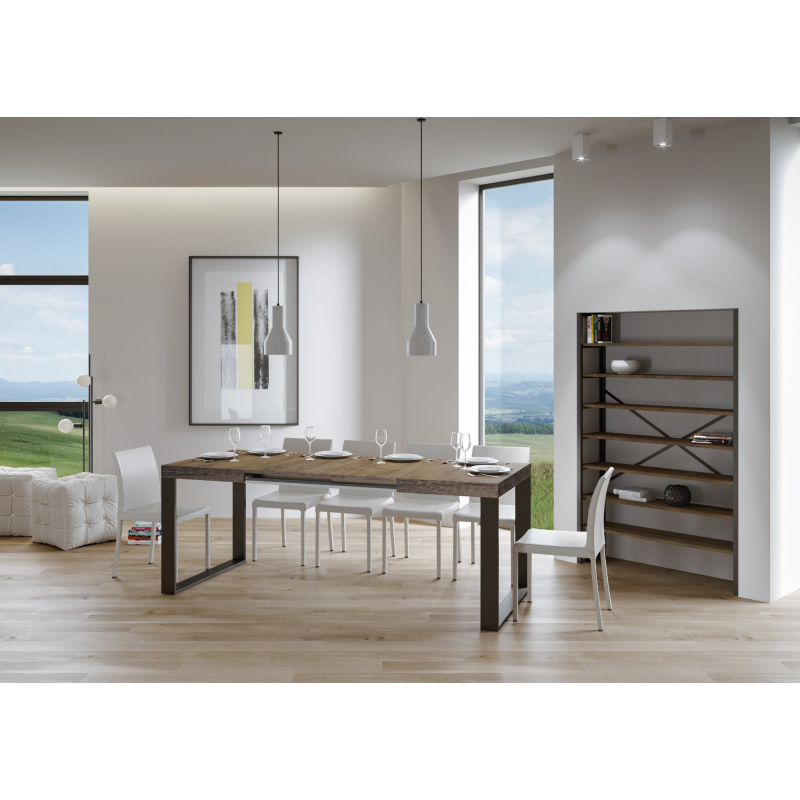 Tavolo allungabile 90x160/420 cm Tecno telaio Antracite