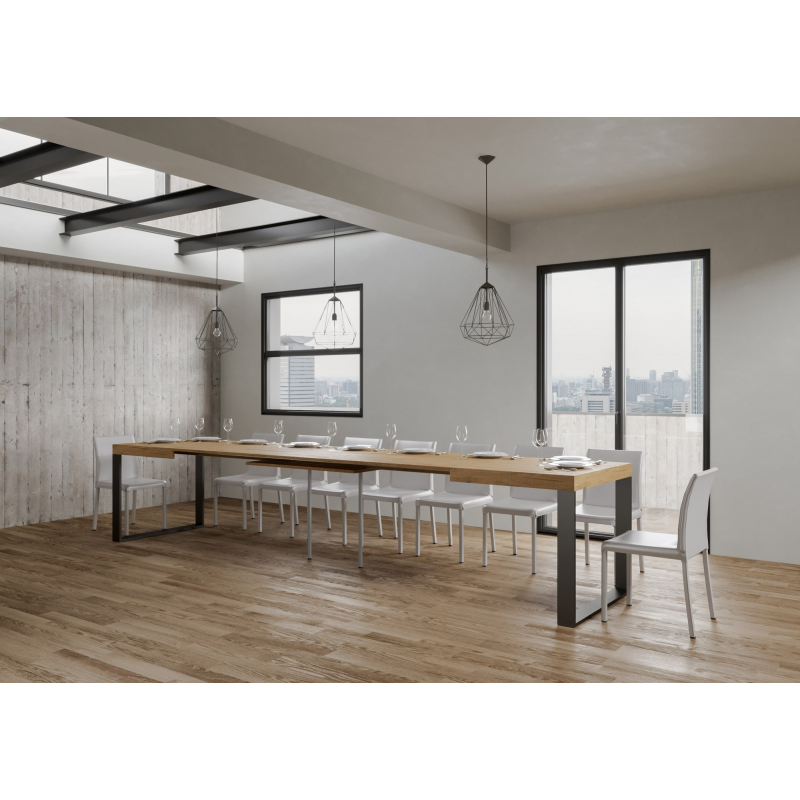 Tavolo allungabile 90x180/440 cm Tecno telaio Antracite
