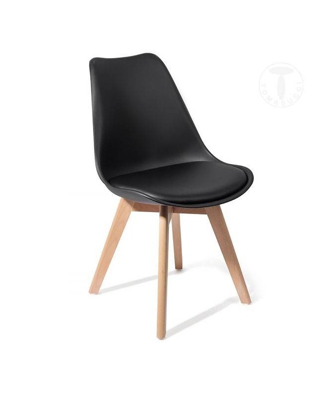 Sedia Kiki Evo Wood - set da 2 nero TOMASUCCI