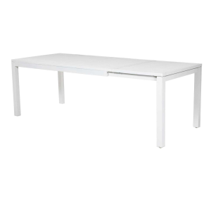 Set Tavolo alluminio + 6 Poltrone alluminio new Boston bianco con cuscini grigio cm 58x57h88