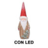 Babbo Natale resina LED con albero rosso H55,5 cm decorazione