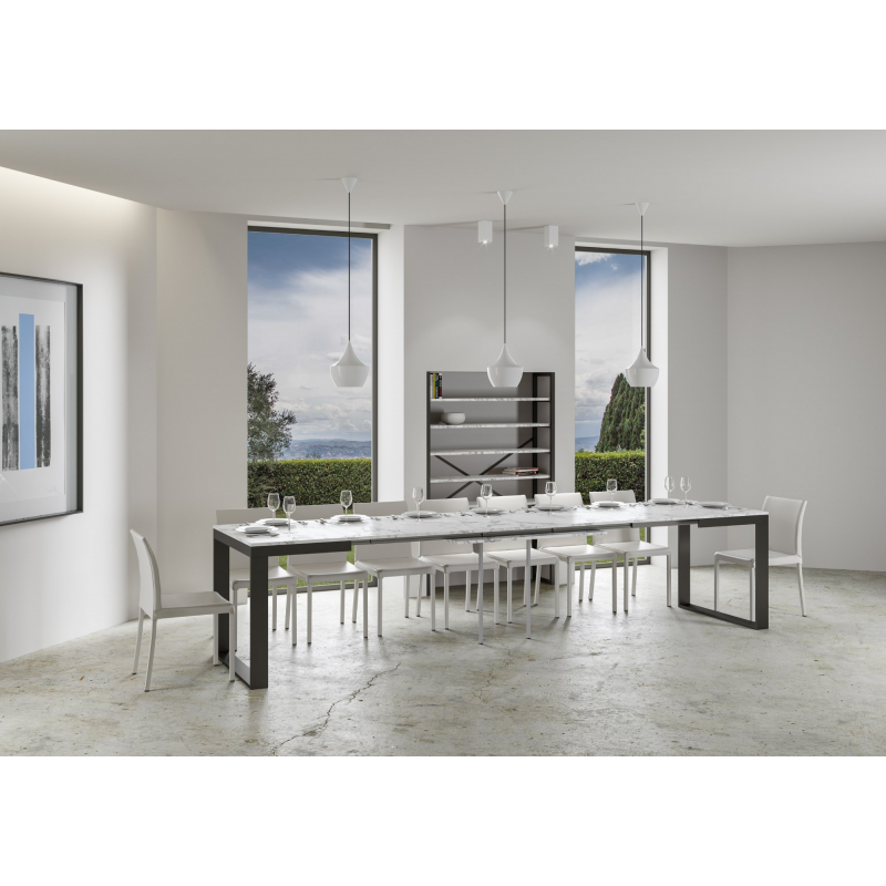 Tavolo allungabile 90x120/380 cm Tecno Evolution telaio Antracite