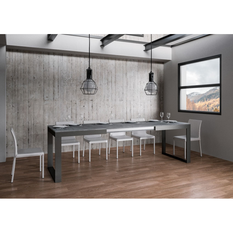 Tavolo allungabile 90x160/420 cm Tecno Evolution telaio Antracite