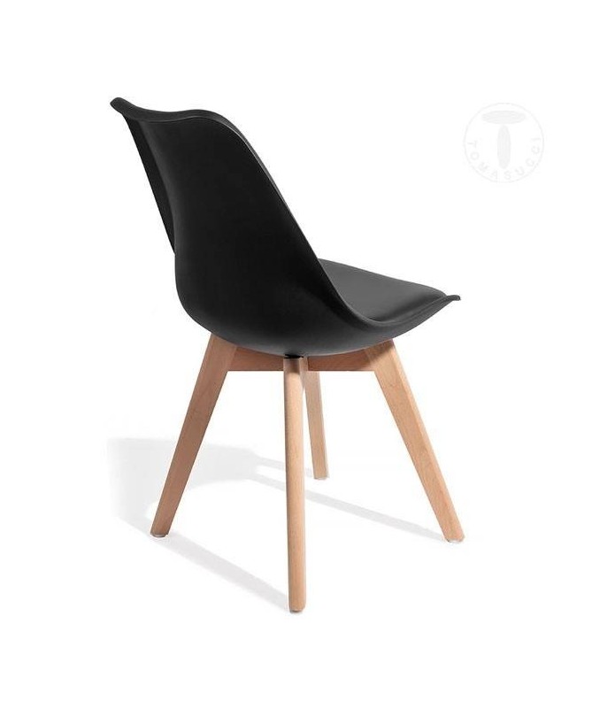 Sedia Kiki Evo Wood - set da 2 nero TOMASUCCI