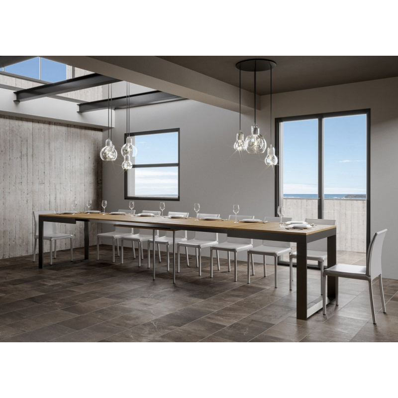 Tavolo allungabile 90x180/440 cm Tecno Evolution telaio Antracite