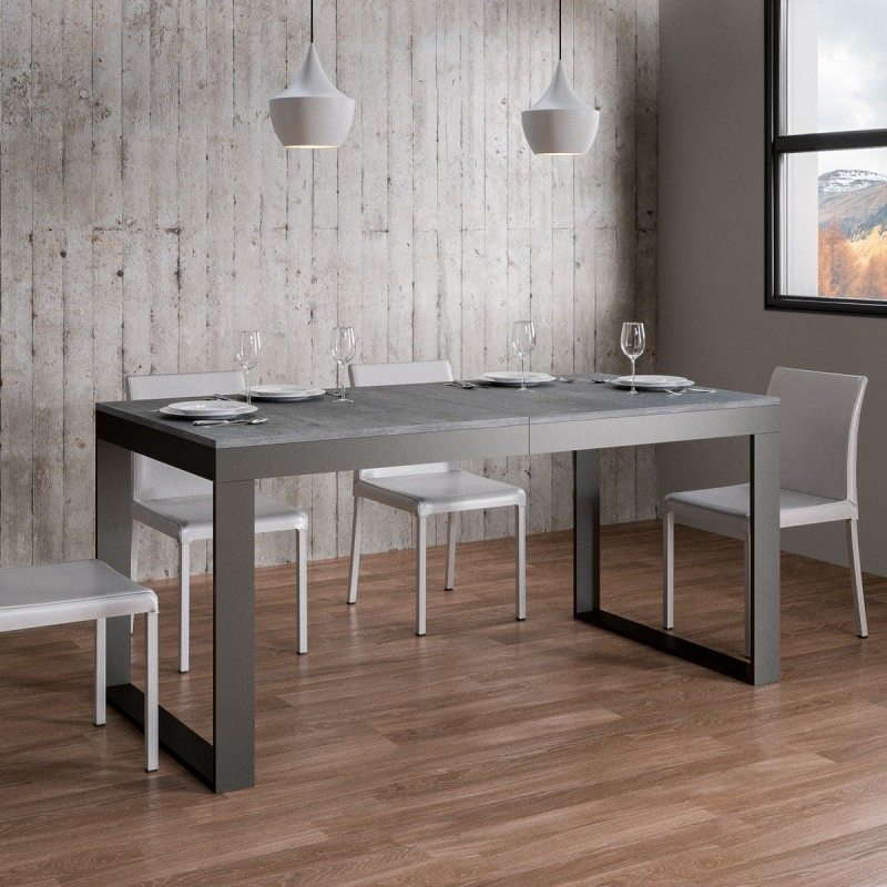 Tavolo allungabile 90x180/440 cm Tecno Evolution telaio Antracite