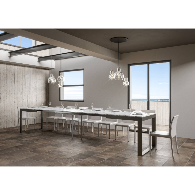 Tavolo allungabile 90x180/440 cm Tecno Evolution telaio Antracite