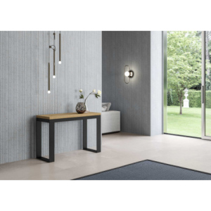 Zoom Tavolo apribile 120/200x45/90 cm Tecno Double telaio Antracite