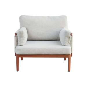 Zoom Salotto Bandol In Alluminio Rosso + Corda Beige Moia