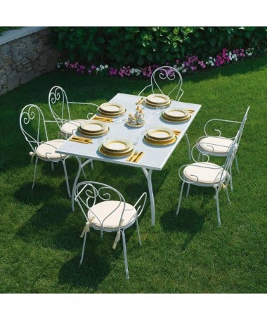 Zoom Set di 2 Poltrone MOIA con braccioli Sirmione impilabili in ferro avorio